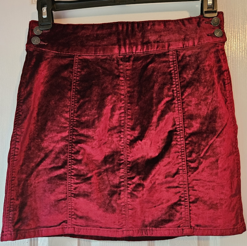 NWOT Size 30 Free People Red Velvet Skirt